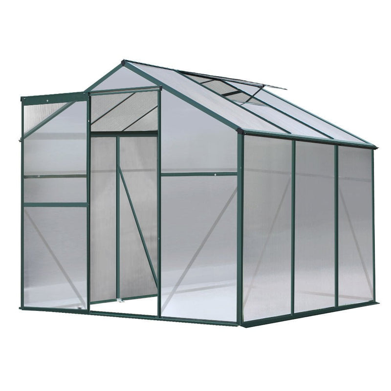 Greenfingers Greenhouse Aluminum Green House Garden Shed Polycarbonate 1.9x1.9M Payday Deals