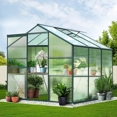 Greenfingers Greenhouse Aluminum Green House Garden Shed Polycarbonate 1.9x1.9M Payday Deals