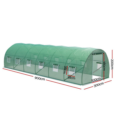 Greenfingers Greenhouse Walk in Green House Tunnel Plant Garden Shed Dome 9x3x2M Payday Deals