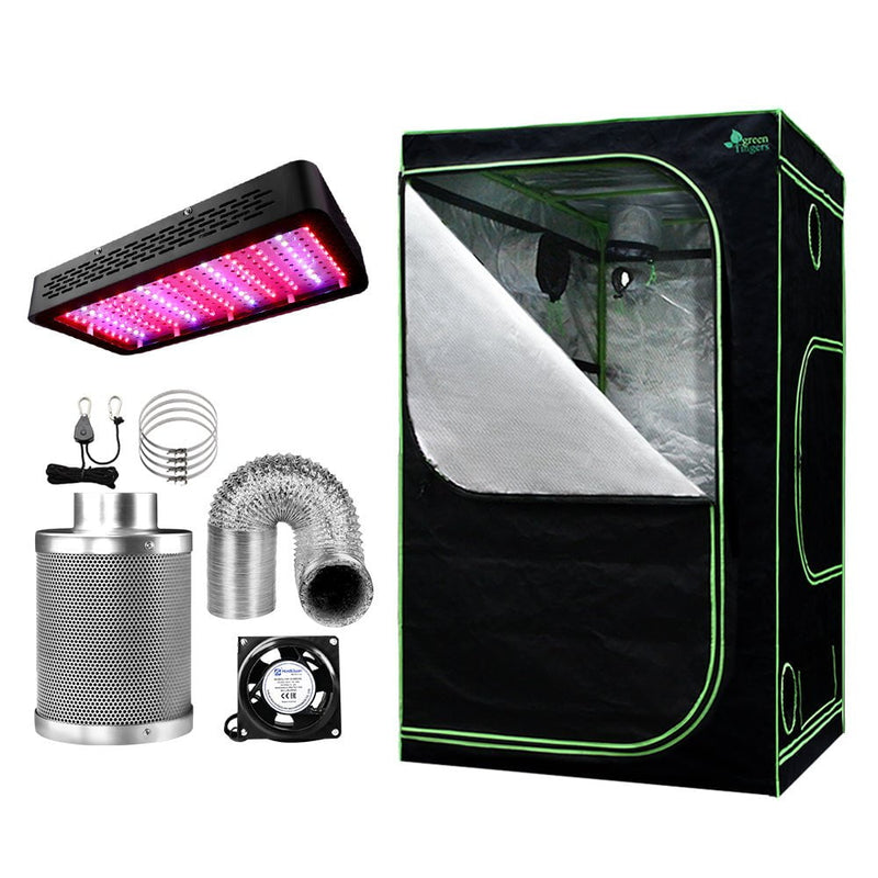 Greenfingers Grow Tent 1200W LED Grow Light 120X120X200cm Mylar 6" Ventilation Payday Deals