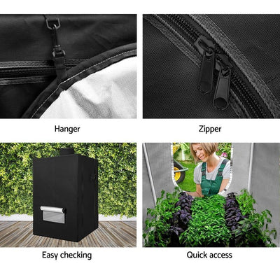 Greenfingers Hydroponics Grow Tent Kits Hydroponic Grow System Black 60X60X90CM 600D Oxford