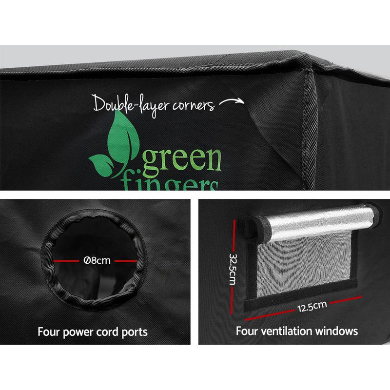 Greenfingers Hydroponics Indor Grow Tent Kits Reflective 1.2X1.2X2M 600D Oxford Payday Deals
