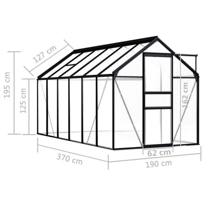 Greenhouse Anthracite Aluminium 7.03 m² Payday Deals