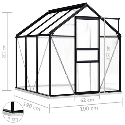 Greenhouse with Base Frame Anthracite Aluminium 3.61 m² Payday Deals