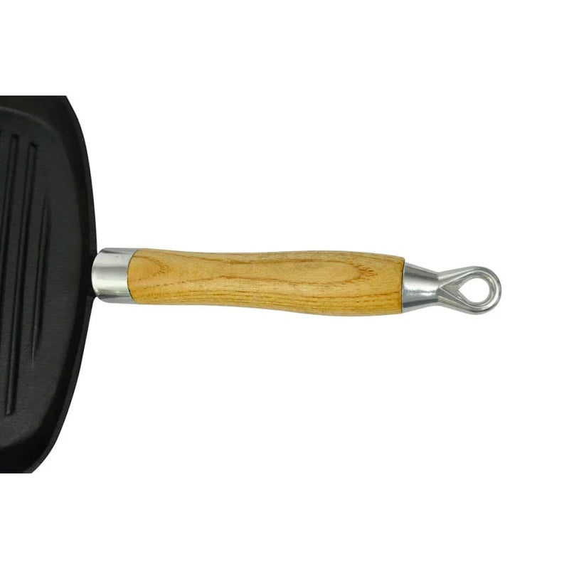 Grill Pan with Wooden Handle Cast Iron 20x20 cm Payday Deals