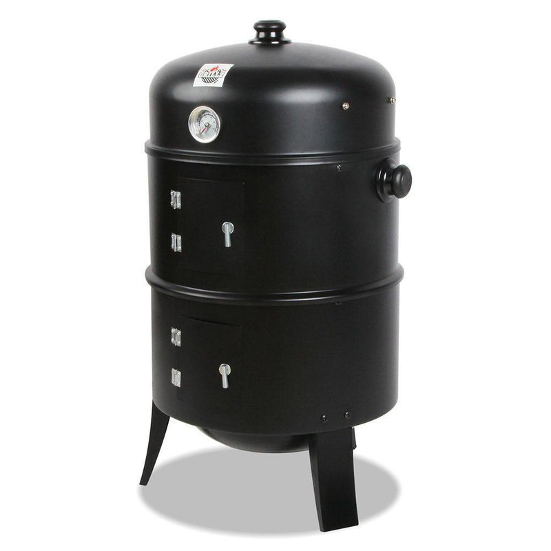 Grillz 3-in-1 Charcoal BBQ Smoker - Black Payday Deals