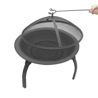 Grillz 30 Inch Portable Foldable Outdoor Fire Pit Fireplace