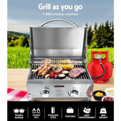 Grillz Portable 2 Burner Gas BBQ Payday Deals