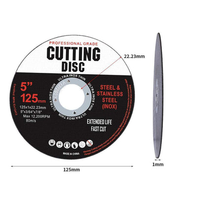 Grinder Disc Cutting Discs 5" 125mm Metal Cut Off Wheel Angle Grinder 100PCS