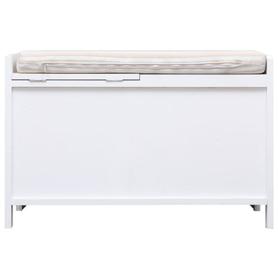 Hall Bench White 70x33.5x45 cm Paulownia Wood Payday Deals