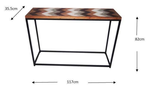 Hall Console Table Hallway Side Display Wooden top Metal Frame