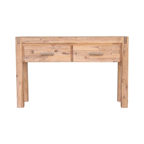 Hall Table 2 Storage Drawers Solid Acacia Wooden Frame Hallway in Oak Color Payday Deals