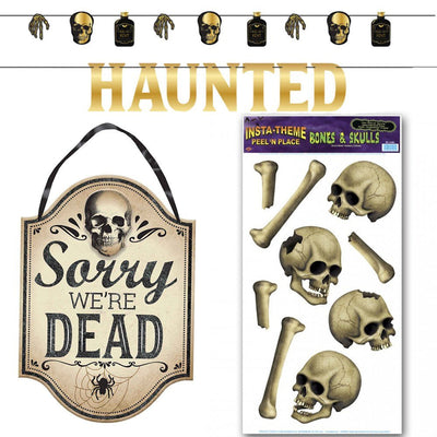Halloween Boneyard Skulls Decorating Party Pack