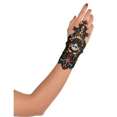 Halloween Day Of The Dead Hand Bracelet with Ring Costume Accessory x1