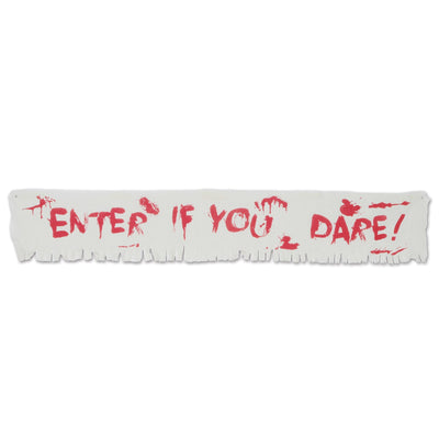 Halloween Party Supplies - Enter If You Dare! Fabric Banner