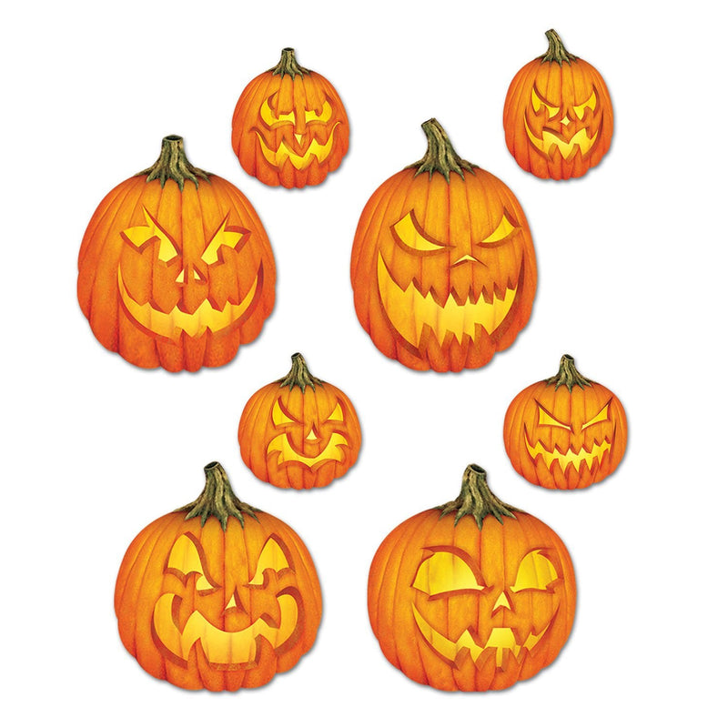 Halloween Party Supplies Scary Jack-O-Lantern Cutouts 4 pack Payday Deals
