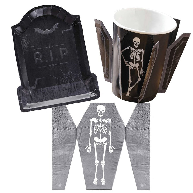 Halloween Pick Your Poison Skeleton 8 Guest Tableware Party Pack Payday Deals