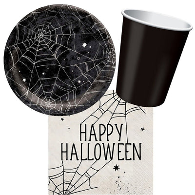 Halloween Spider Web 20 Guest Tableware Party Pack Payday Deals