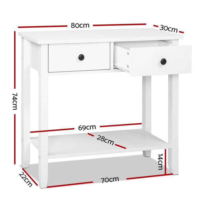 Hallway Console Table Hall Side Entry 2 Drawers Display White Desk Furniture Payday Deals