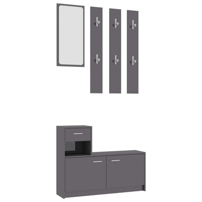 Hallway Unit High Gloss Grey 100x25x76.5 cm Chipboard Payday Deals