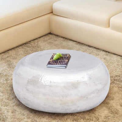 Hammered Coffee Table Aluminium Silver Payday Deals