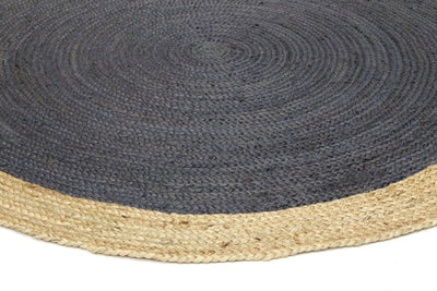 Hampton Grey Centre Jute Rug 200x200cm Round Payday Deals