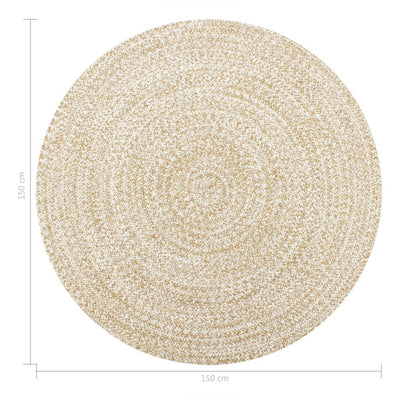 Handmade Rug Jute White and Natural 150 cm Payday Deals