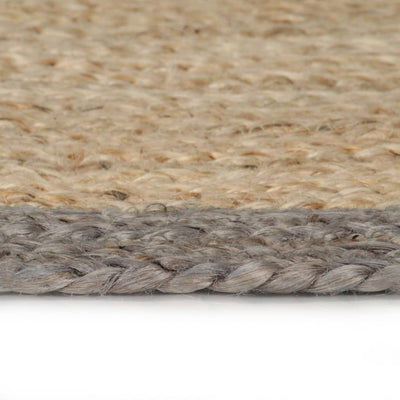Handmade Rug Jute with Grey Border 90 cm Payday Deals
