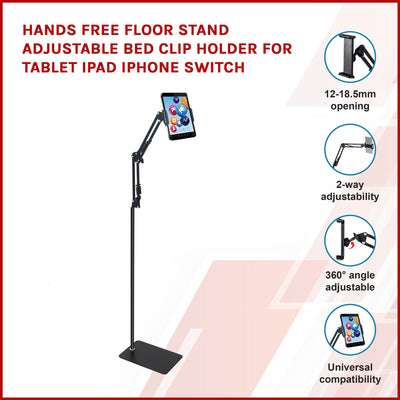 Hands Free Floor Stand Adjustable Bed Clip Holder For Tablet iPad iPhone Switch Payday Deals