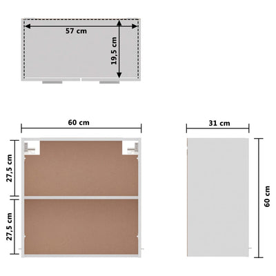 Hanging Cabinet White 60x31x60 cm Engineered Wood Payday Deals