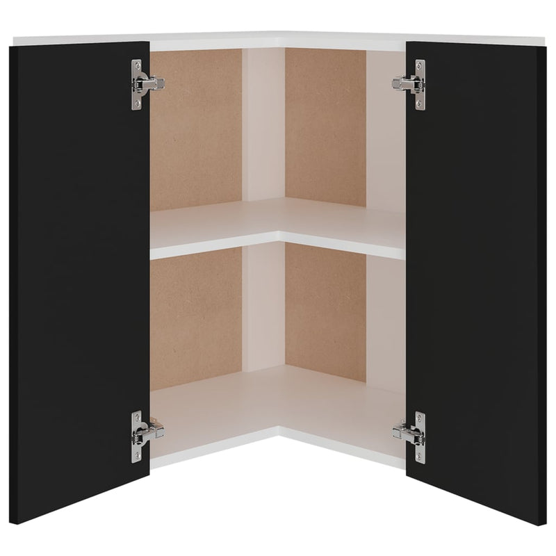 Hanging Corner Cabinet Black 57x57x60 cm Chipboard Payday Deals