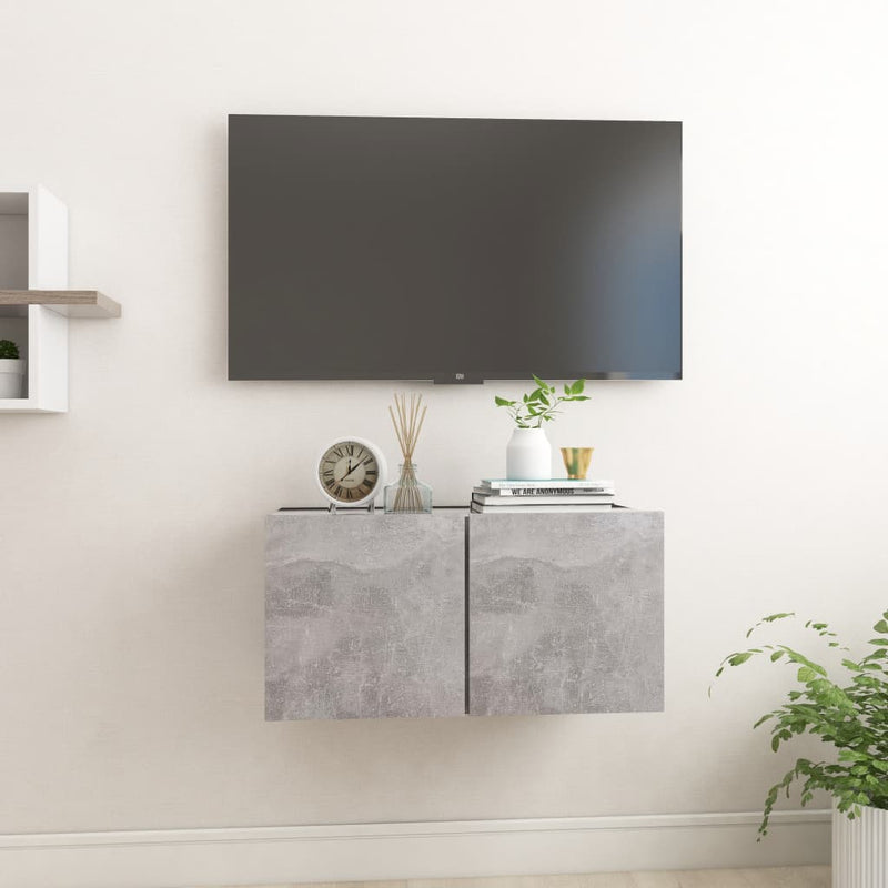 Hanging TV Cabinet Concrete Grey 60x30x30 cm Payday Deals