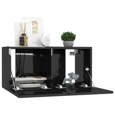 Hanging TV Cabinet High Gloss Black 60x30x30 cm Payday Deals