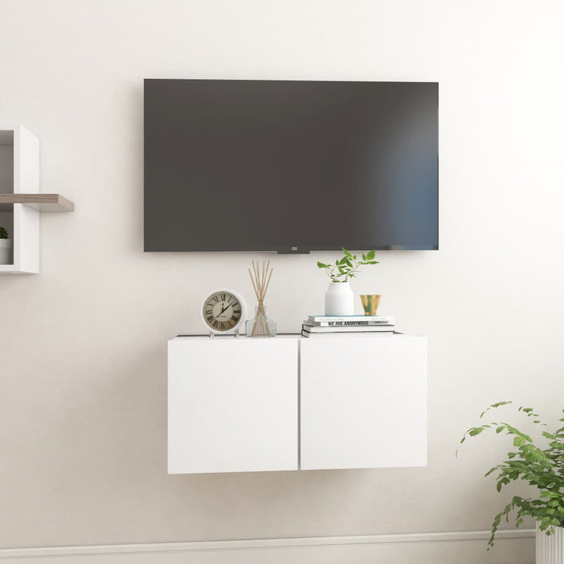 Hanging TV Cabinet White 60x30x30 cm Payday Deals