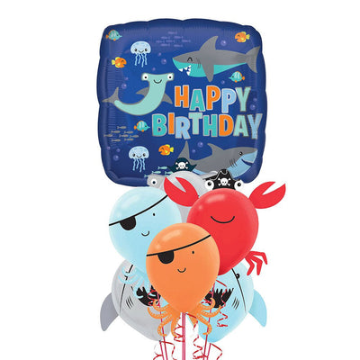 Happy Birthday Shark Under The Sea Balloon Party Pack