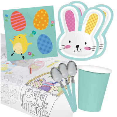 Happy Easter 16 Guest Deluxe Tableware Party Pack