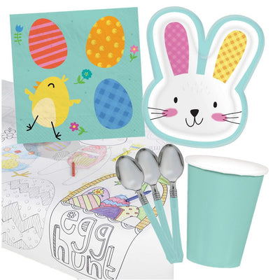 Happy Easter 8 Guest Deluxe Tableware Party Pack
