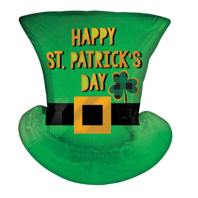 Happy St. Patrick's Day Satin Top Hat SuperShape Foil Balloon