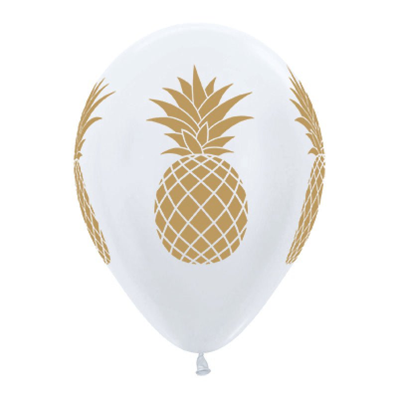 Hawaiian Luau Party Supplies Pineapple Pearl Metallic Balloons 5 Pack Payday Deals