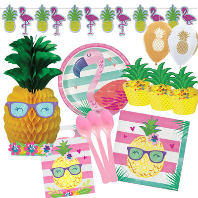 Hawaiian Luau Pineapple Pineapple & Flamingo Party Pack