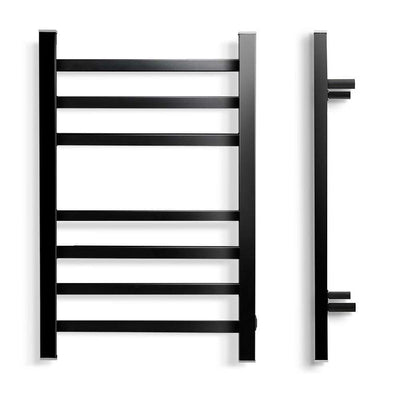 Heated Towel Rail Ladder Electric Warmer Heater 7 Bars Black