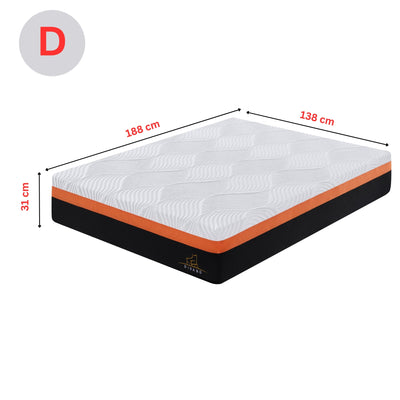 Heavenly Double Size Memory Foam Medium-Firm Feel 31cm Mattress Payday Deals