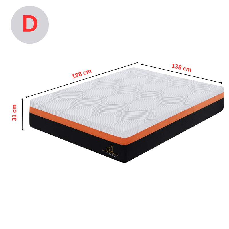 Heavenly Double Size Memory Foam Medium-Firm Feel 31cm Mattress Payday Deals