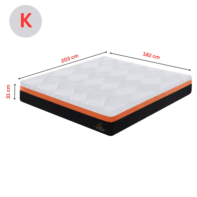 Heavenly King Size Memory Foam Medium-Firm Feel 31cm Mattress Payday Deals