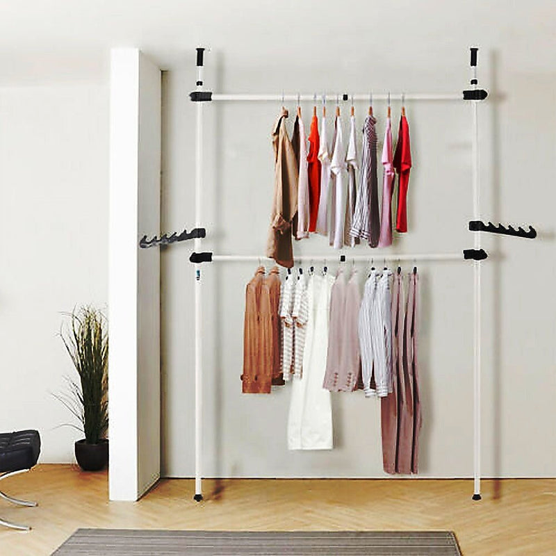 Heavy Duty Adjust Clothes Rail Storage Garment Shelf Hanging Display Stand Rack Payday Deals