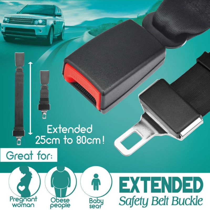 Heavy Duty Car Vehicle Seat Belt Extension Extender Strap Black Safety Buckle AU