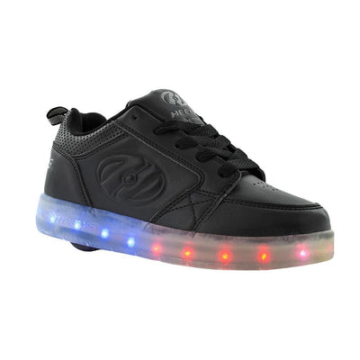 Heelys Premium 1LO Kids Skate Roller Shoes Sneaker Boys Girls LED Luminous Black US2