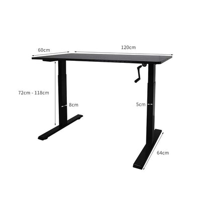 Height Adjustable Desk Office Furniture Manual Sit Stand Table Riser Home Study