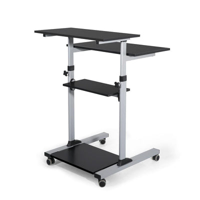 Height Adjustable Mobile Work Station Standing Laptop Desk Bedside Table