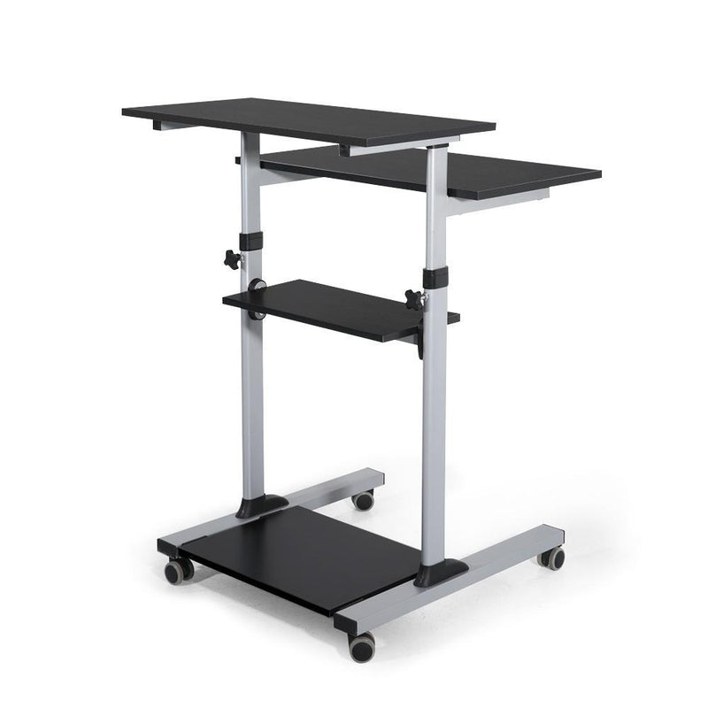 Height Adjustable Mobile Work Station Standing Laptop Desk Bedside Table